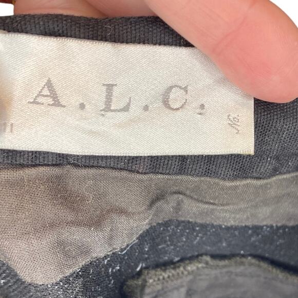 ALC Lambskin Trim Wool Blend Slim Cropped Pants Size 8 - Picture 7 of 10